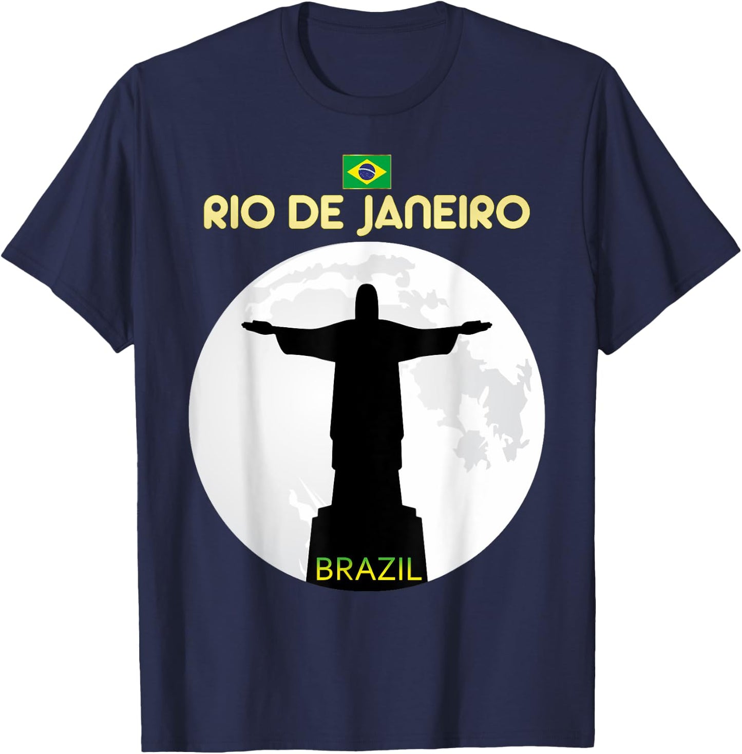 Rio de Janeiro Christ the Redeemer Cristo Redentor Brazil T-Shirt - T-Shirt | Navy