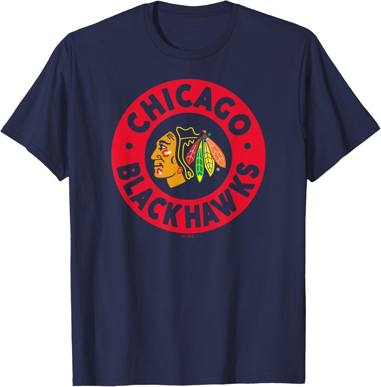 Chicago Blackhawks Symbol Black Officially Licensed T-Shirt - T-Shirt | Navy