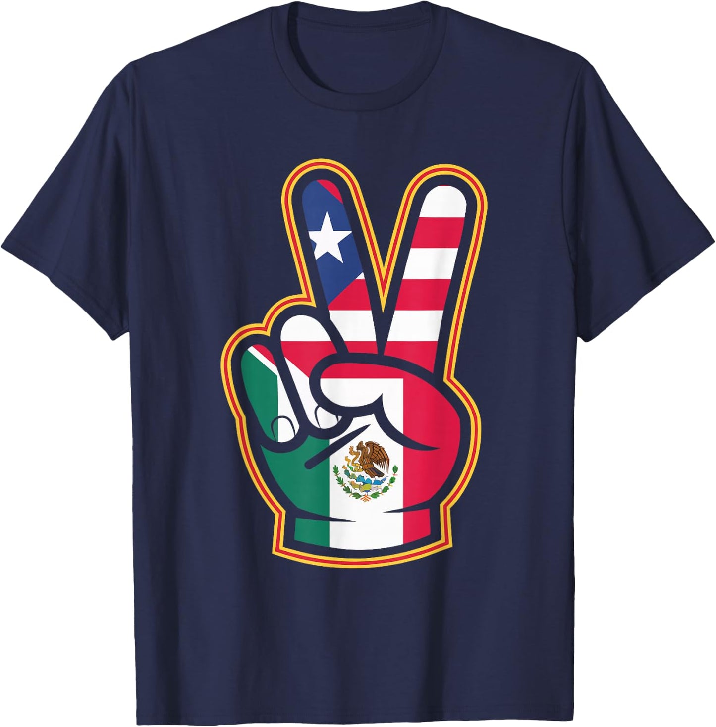 Half Mexican Half Puerto Rican Puerto Rico Flag Mexico T-Shirt - T-Shirt | Navy