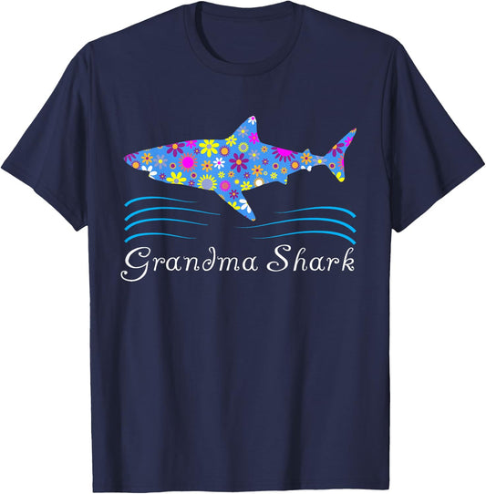 Grandma Shark Shirt - Cute Mother's Day Gift Grandmother T-Shirt - T-Shirt | Navy