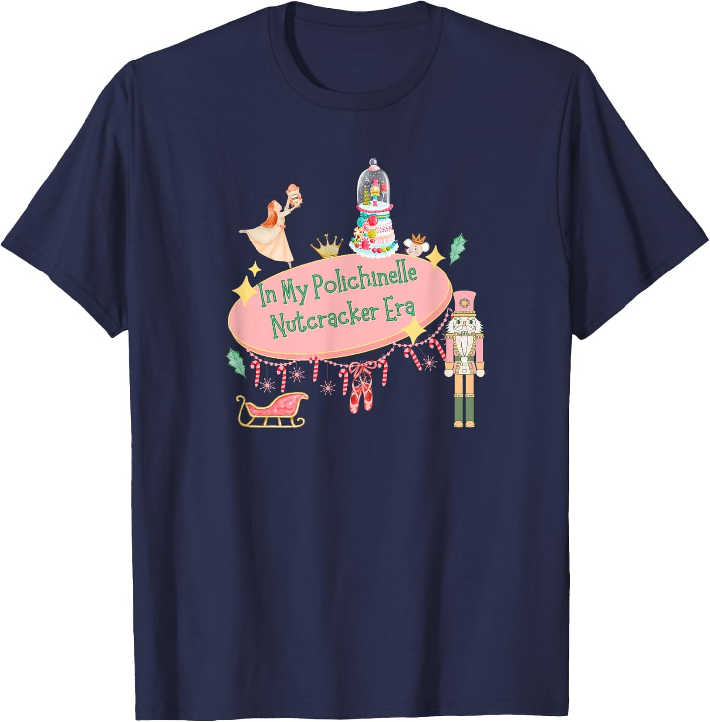 In my Polichinelle Nutcracker era in retro aesthetic T-Shirt - T-Shirt | Navy