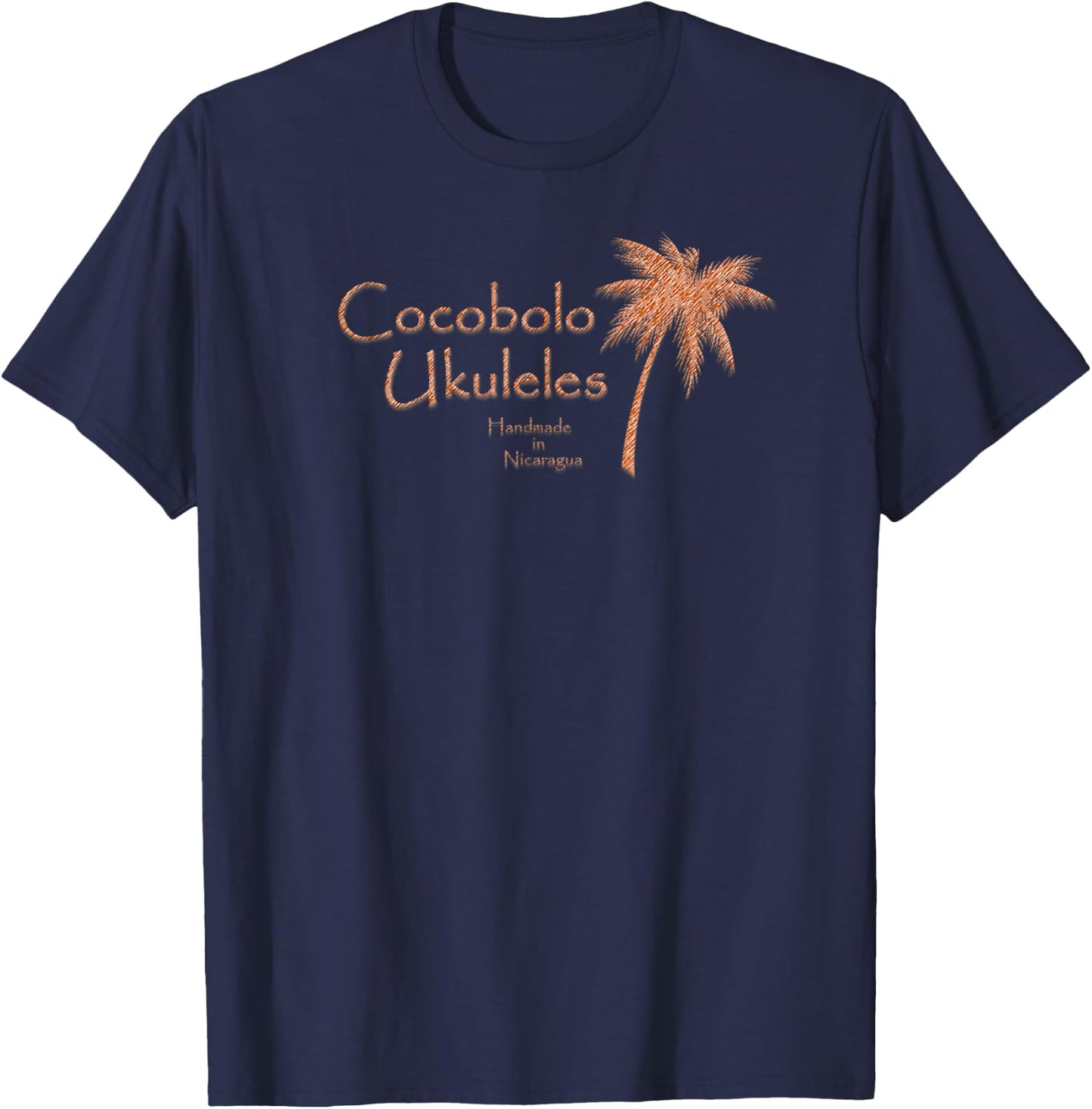 Cocobolo Ukuleles Red Stripes , -Adults, Blue, Small, Short Sleeve T-Shirt - T-Shirt | Navy