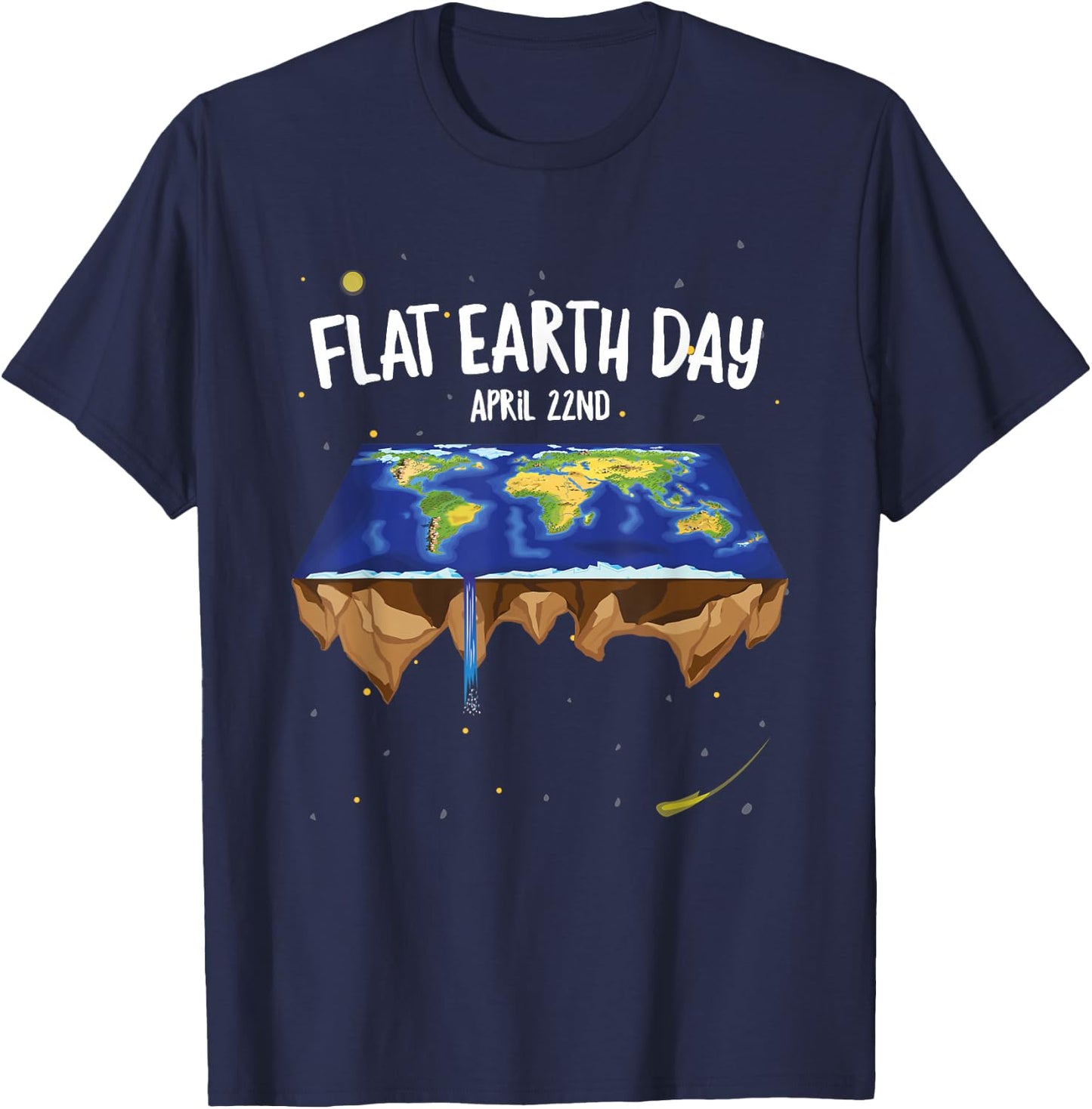 Flat Earthers April 22nd Earth Day T-Shirt - T-Shirt | Navy