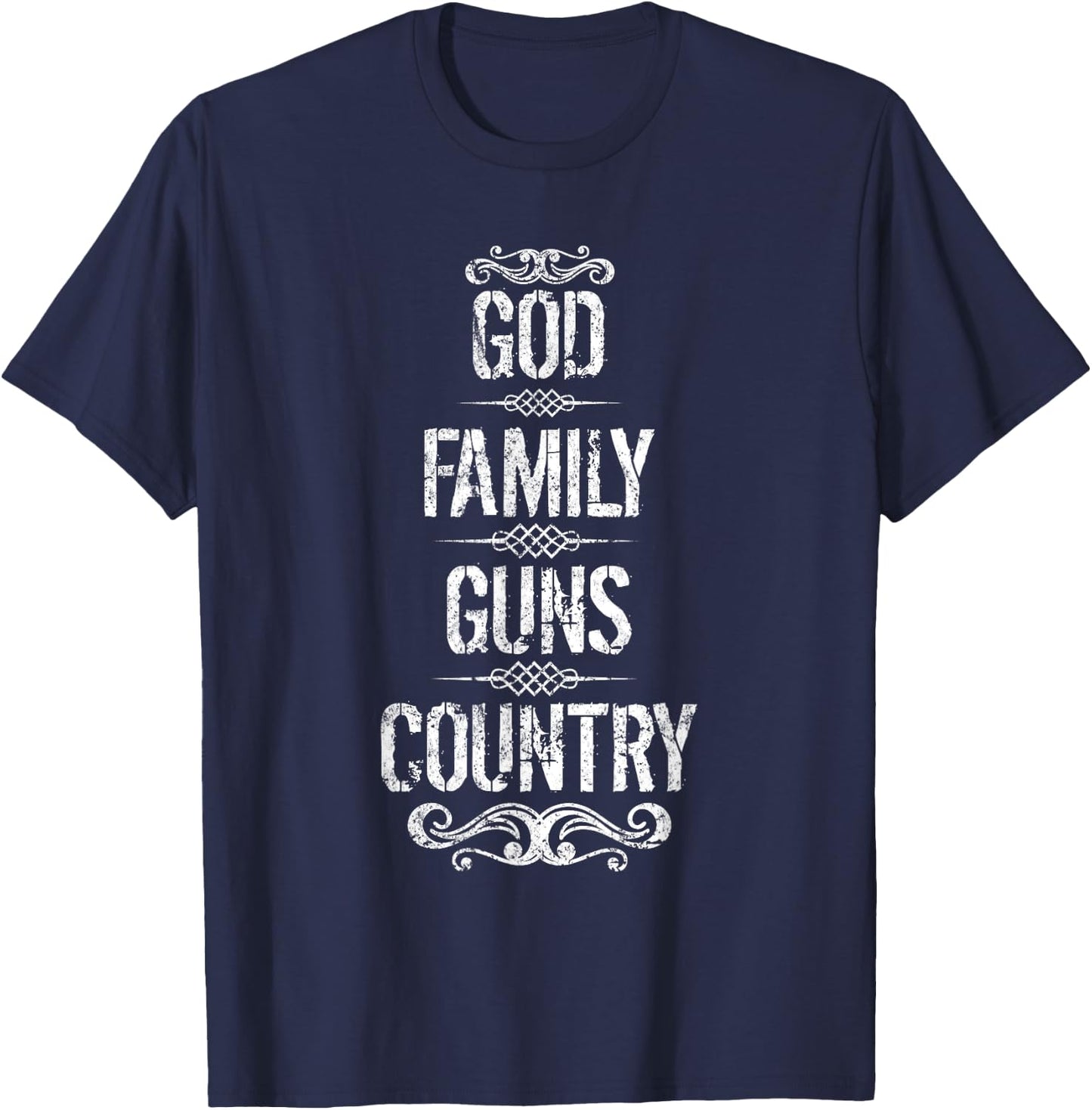 God Family Guns Country T-Shirt - T-Shirt | Navy