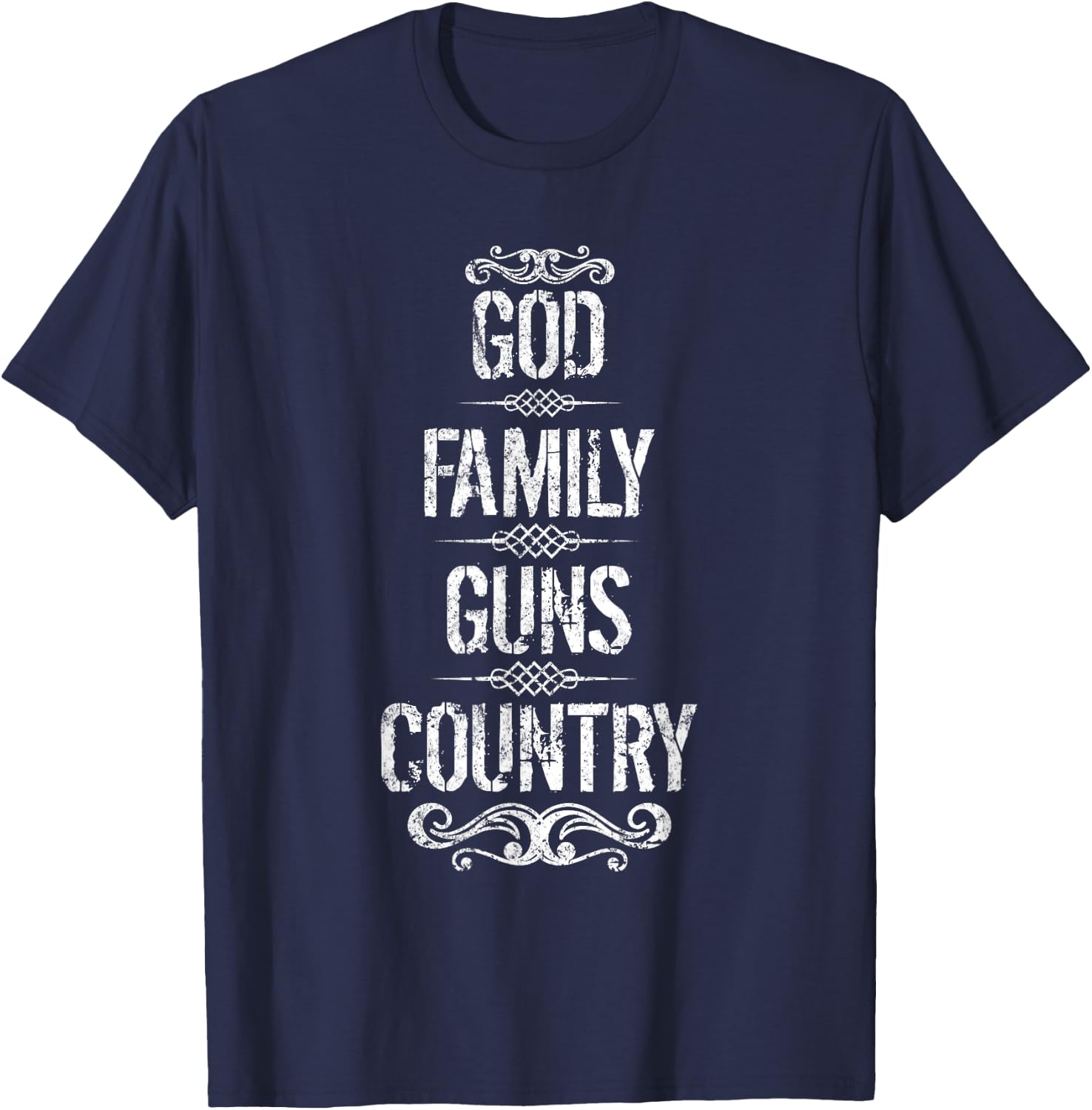 God Family Guns Country T-Shirt - T-Shirt | Navy