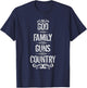 God Family Guns Country T-Shirt - T-Shirt | Navy