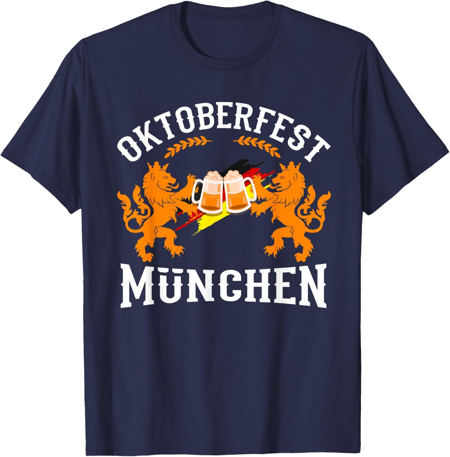 Oktoberfest München Germany German Flag Beer Drinking Gift T-Shirt - T-Shirt | Navy