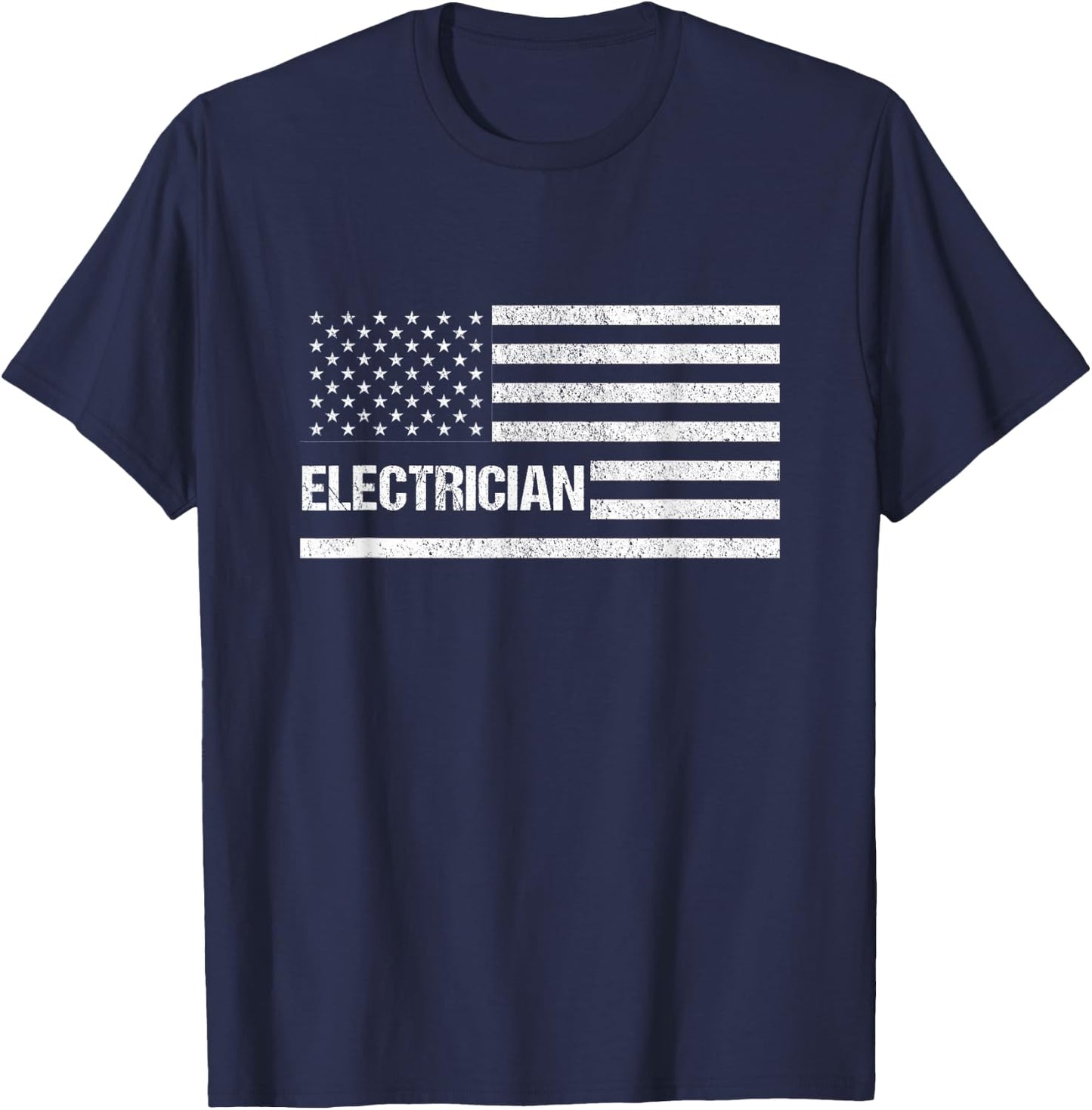 Proud American Electrician Shirt for Electricians T-Shirt - T-Shirt | Navy