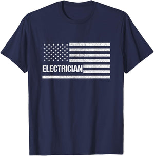 Proud American Electrician Shirt for Electricians T-Shirt - T-Shirt | Navy