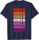 Lesbian Flag Girls Girls Girls T-Shirt - T-Shirt | Navy