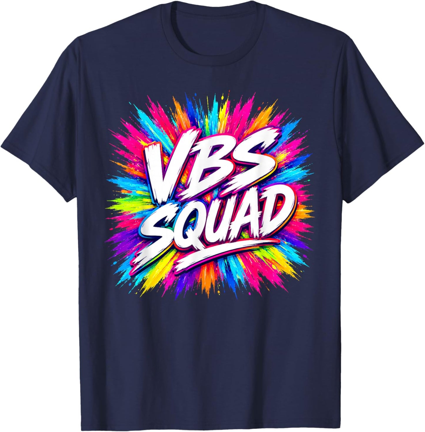 VBS Squad Colorful Splash Vacation Bible School Volunteer T-Shirt - T-Shirt | Navy