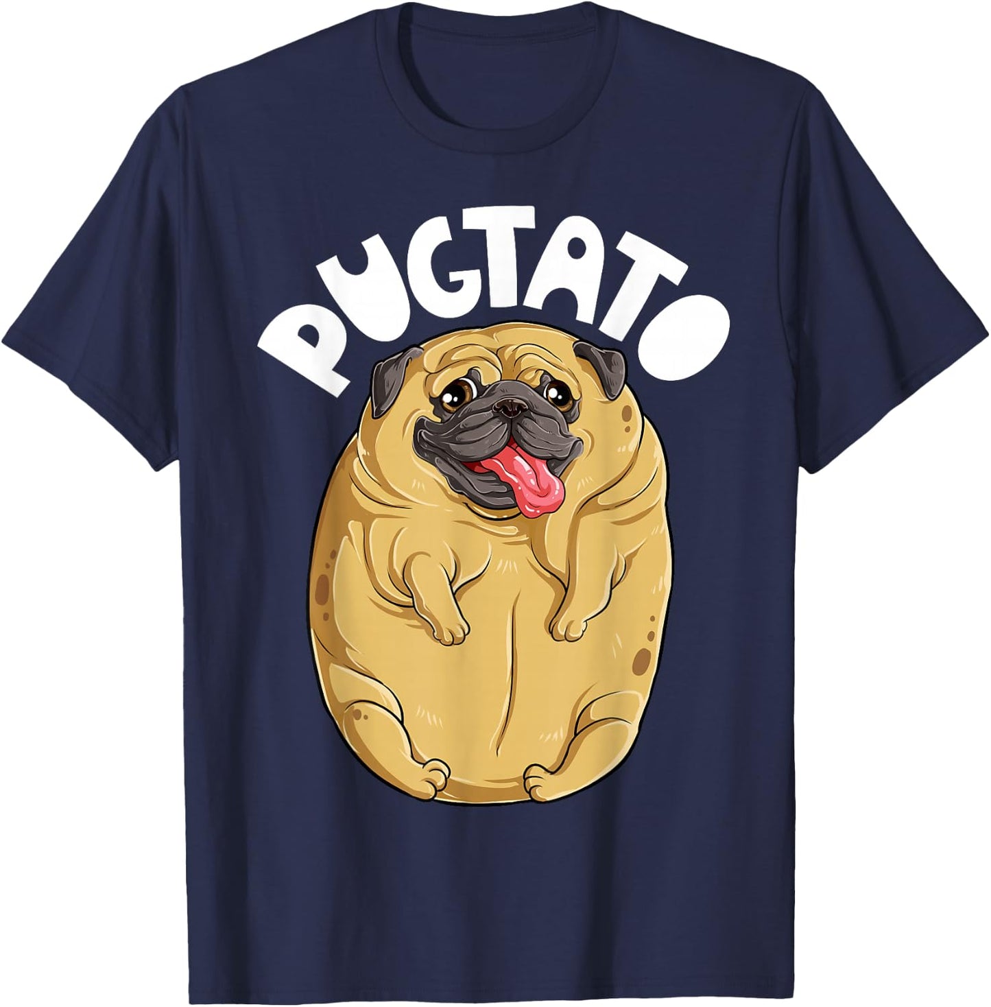 Pugtato Pug Potato Shirt Dog Lovers Costume Funny Meme Gifts Men Women Kids T-Shirt - T-Shirt | Navy