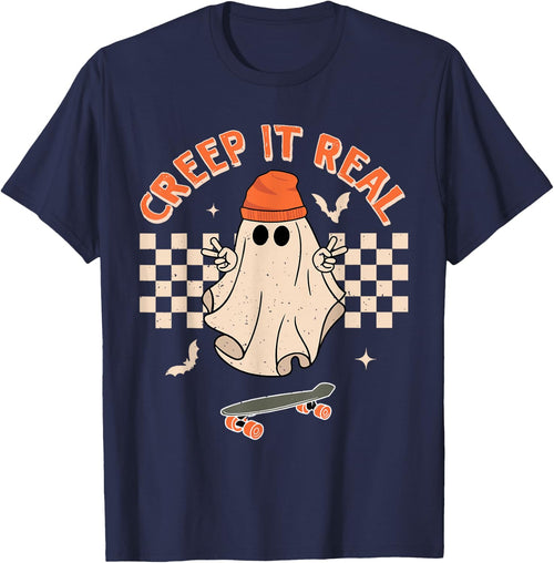 Creep It Real Funny Ghost Halloween Toddler Kid Ghost Boys