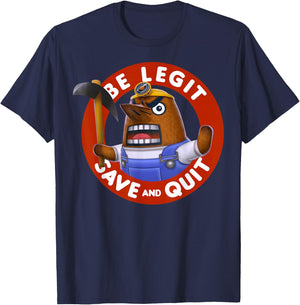 Nintendo Animal Crossing Resetti Save & Quit Graphic T-Shirt - T-Shirt | Navy