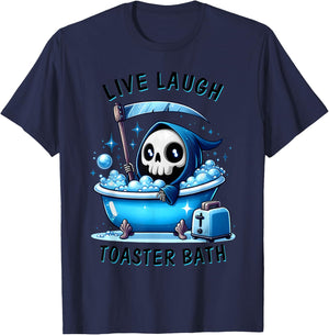 Live Laugh Toaster Bath T-Shirt - T-Shirt | Navy