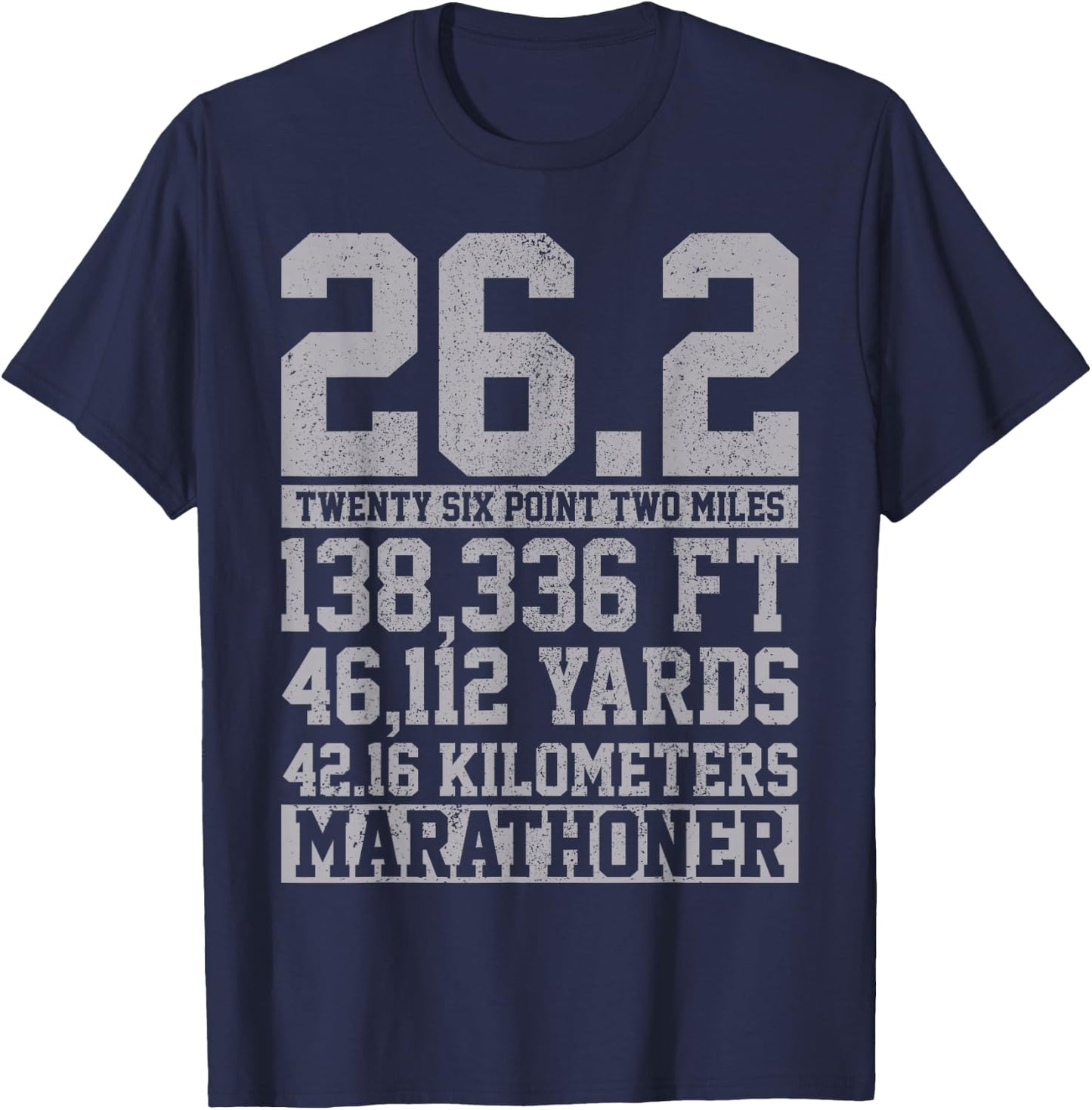 Marathon - 26.2 Miles Running Runner Shirt Gift T-Shirt - T-Shirt | Navy