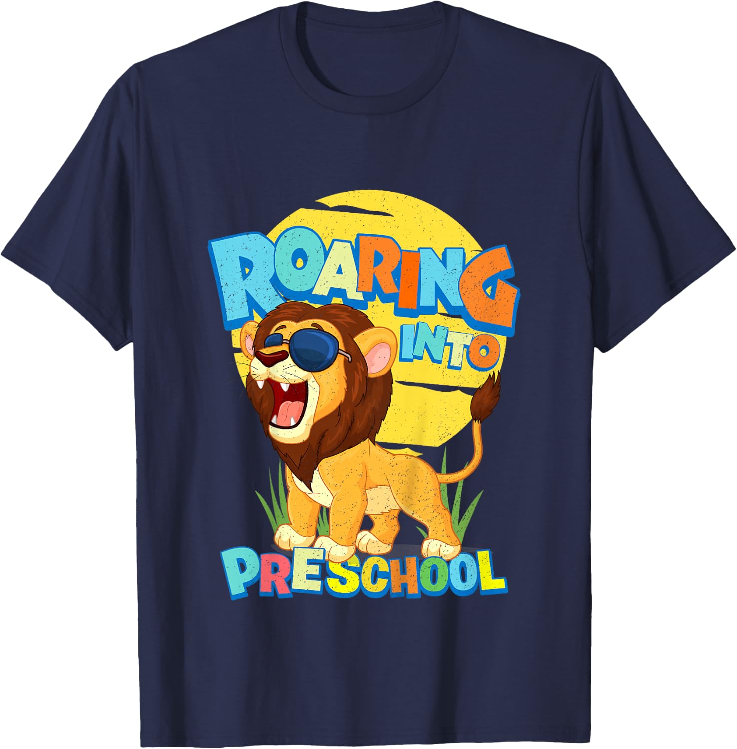 First Day of PRE-K Lion Back to School Preschool Safari Gift T-Shirt - T-Shirt | Navy