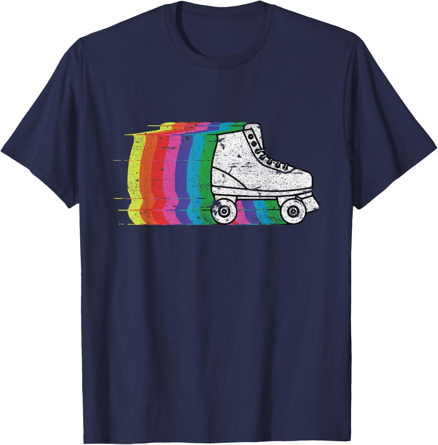 Roller Skate Skating 70s Retro Shirt Gift T-Shirt - T-Shirt | Navy