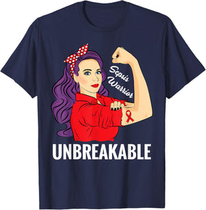 Sepsis Awareness Sepsis Survivor Warrior Unbreakable T-Shirt - T-Shirt | Navy