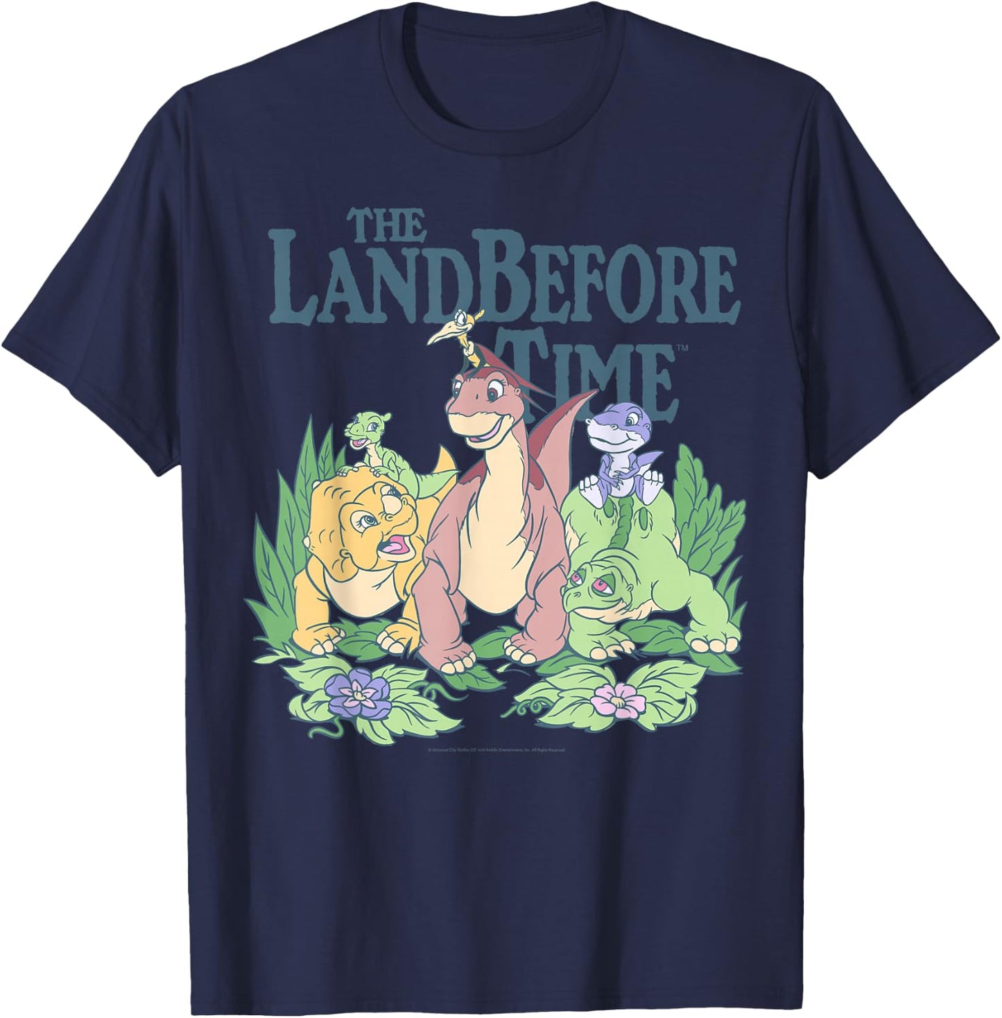 Land Before Time Pastel Dinosaur Friends T-Shirt - T-Shirt | Navy