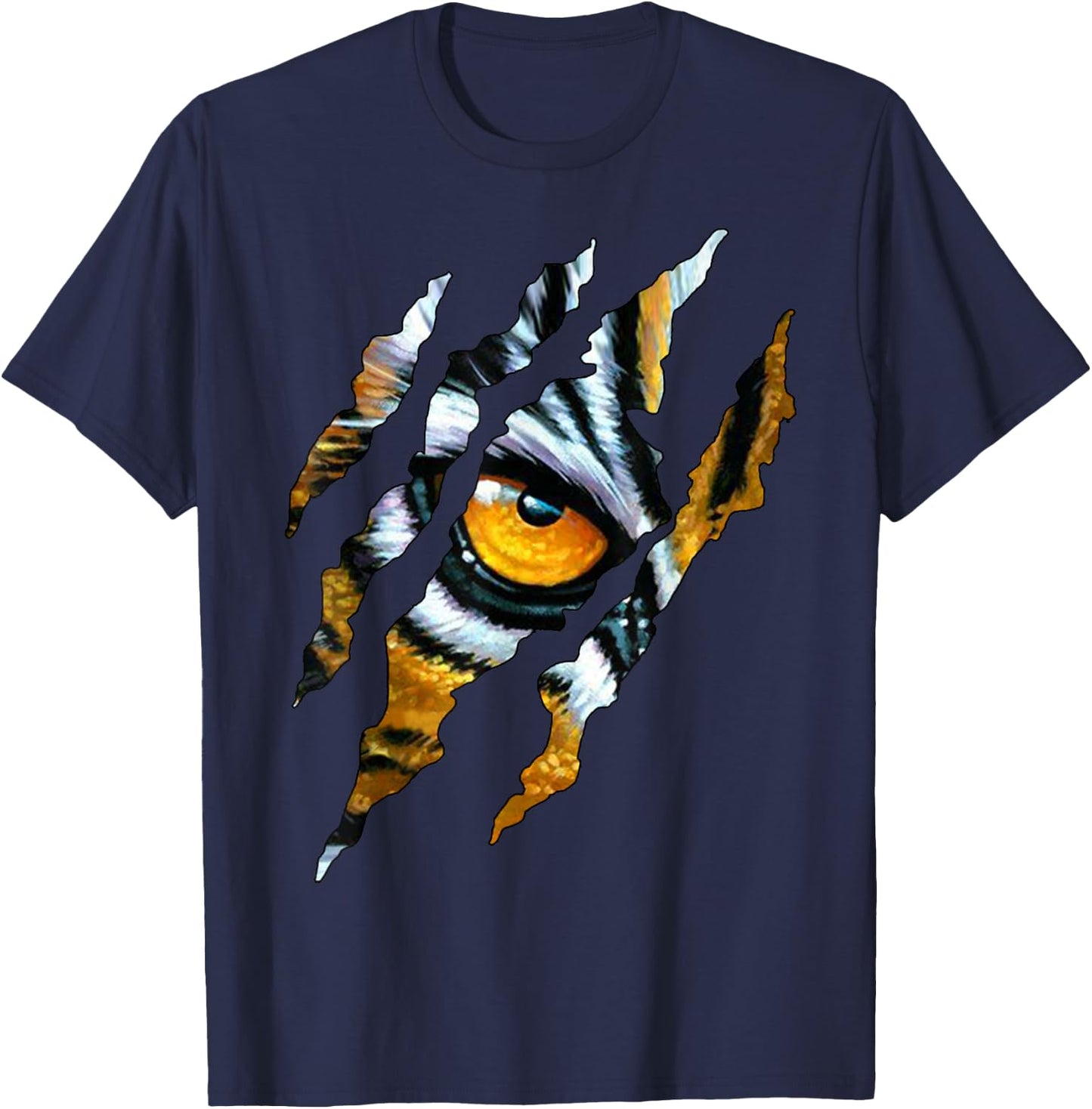 Tiger Cat Eye Claw Silhouette T-Shirt - T-Shirt | Navy