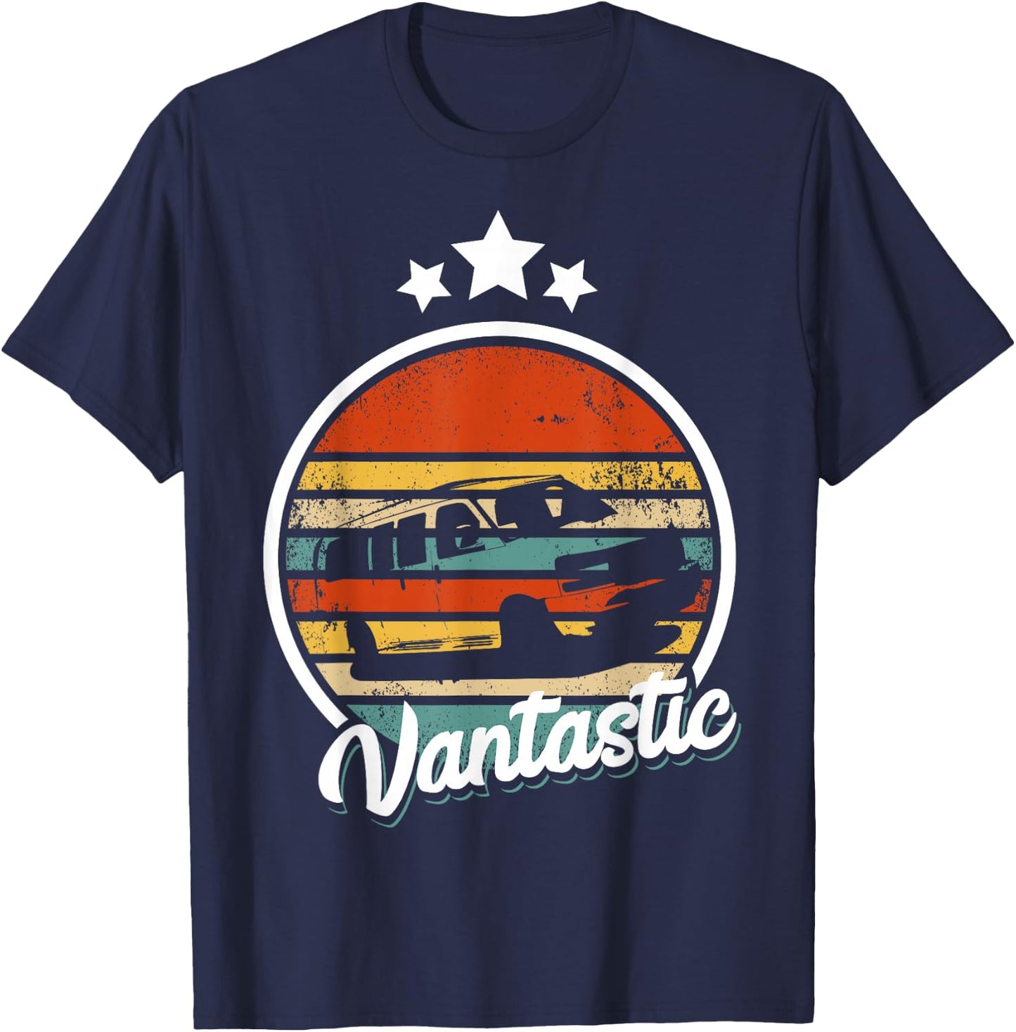 Retro Camper Van Life Vantastic - Vintage Vanlife T-Shirt - T-Shirt | Navy