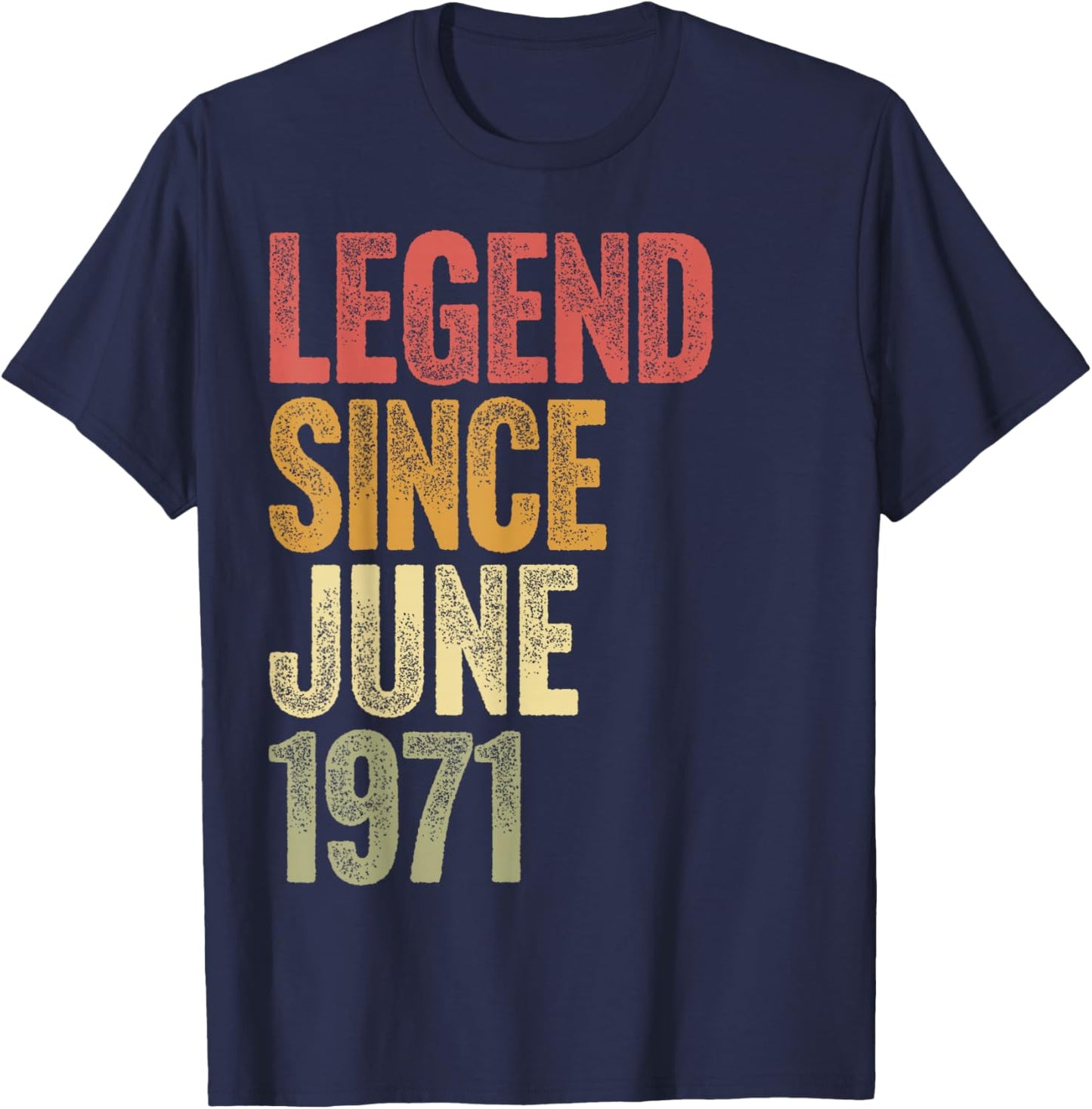 55 Year Old Legend Since June 1971 Retro 55th Birthday T-Shirt - T-Shirt | Navy