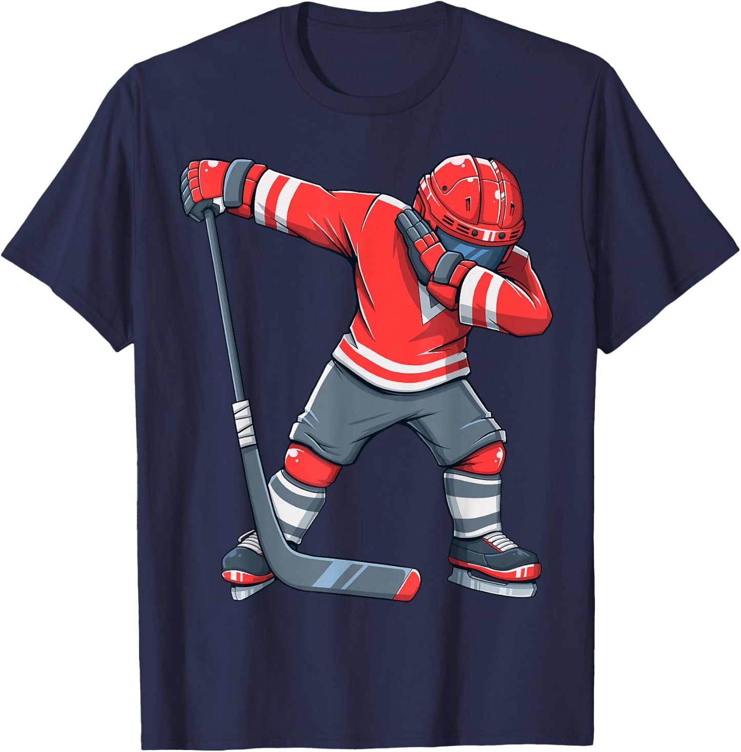 Funny Boy Kid Ice Hockey Dab Apparel Dabbing Player Youth T-Shirt - T-Shirt | Navy
