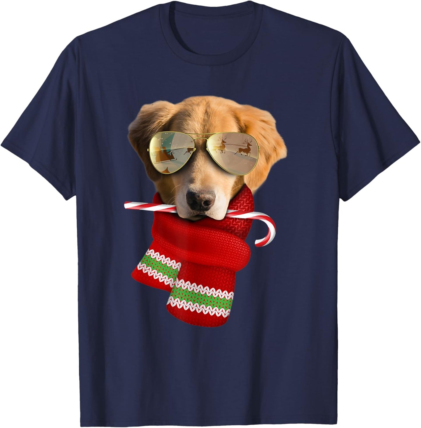 Golden Retriever shirt Christmas Gift Dog Lovers Sunglasses Women Kids T-Shirt - T-Shirt | Navy