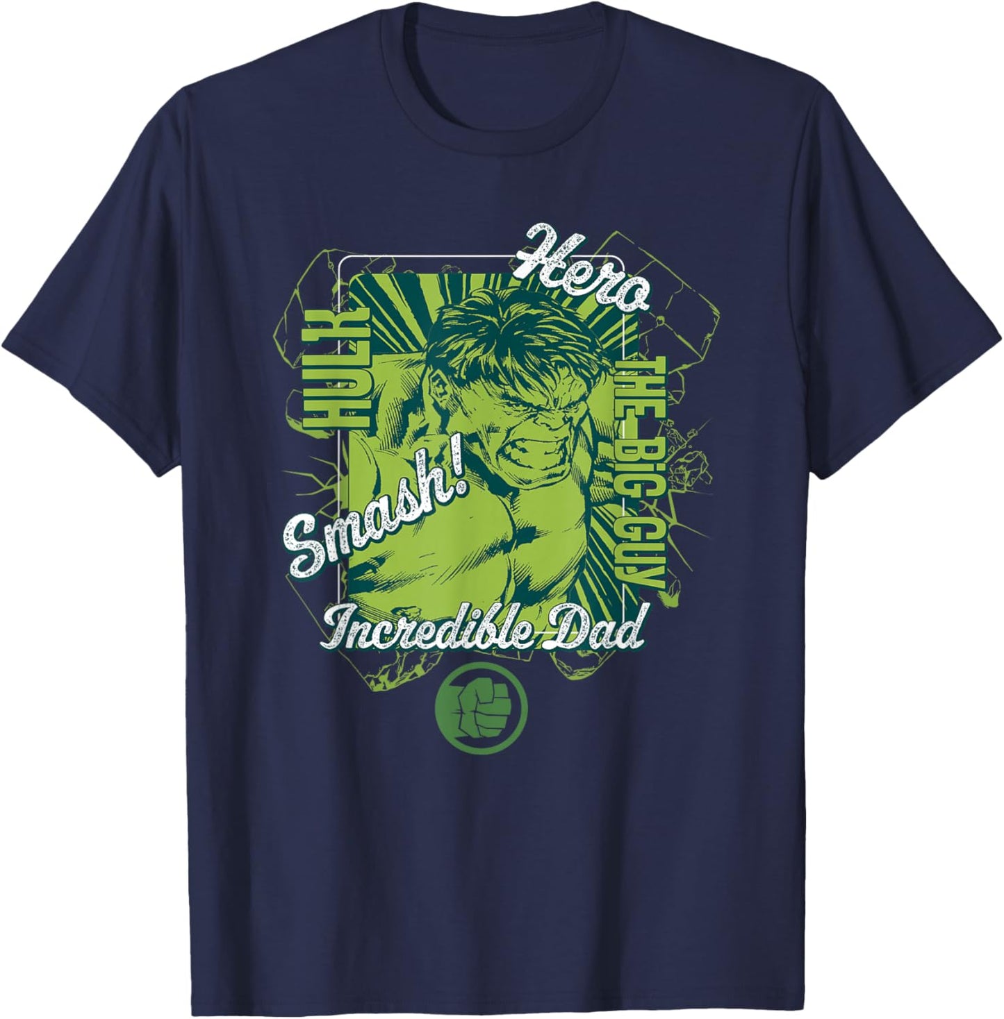 Marvel Hulk Incredible Dad Super Hero T-Shirt - T-Shirt | Navy