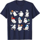 Halloween PE Teacher Ghost Playing Soccer Football Baseball T-Shirt - T-Shirt | Navy