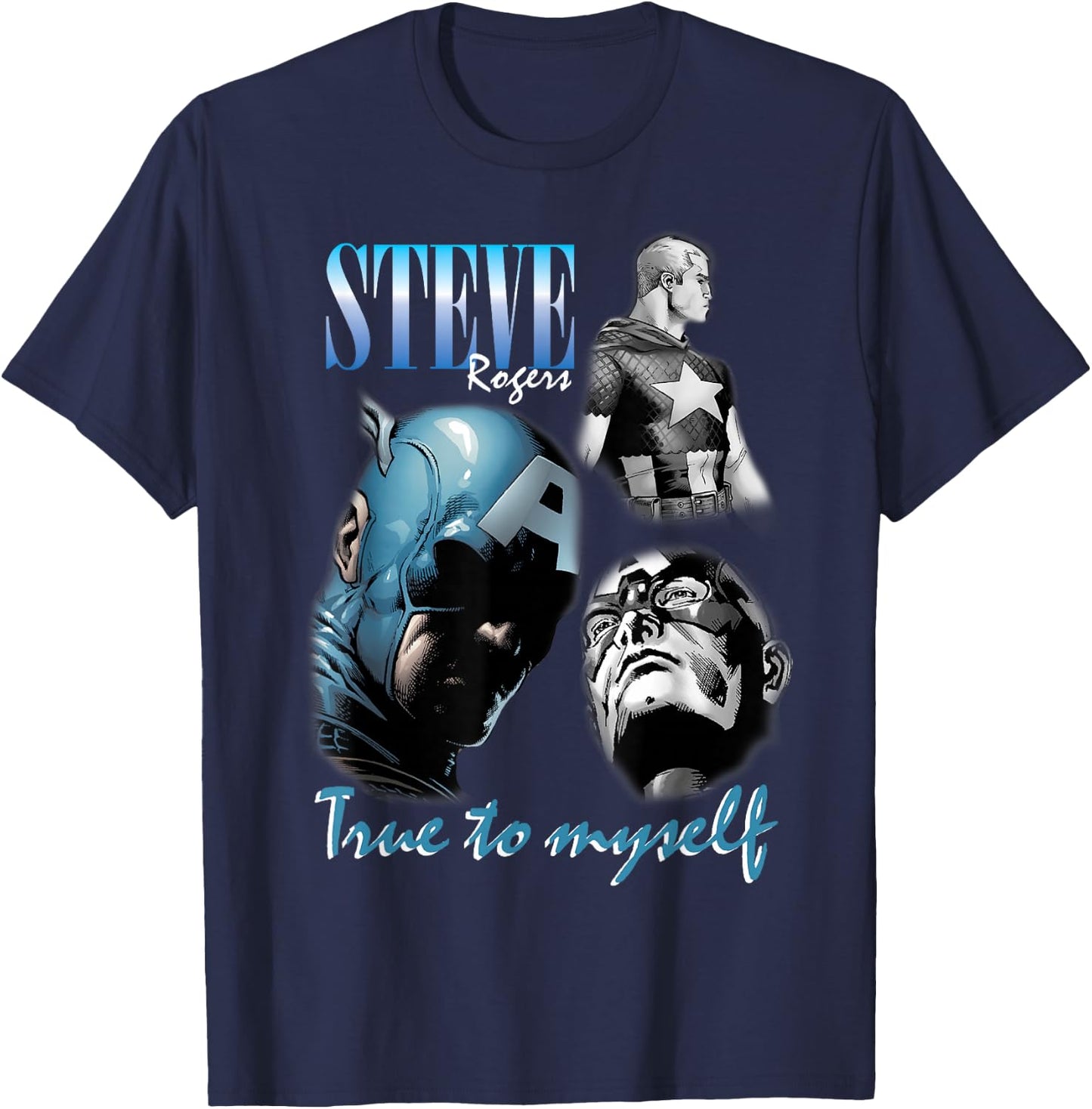 Marvel Steve Rogers Homage Poster T-Shirt - T-Shirt | Navy