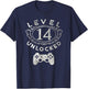 Level 14 Unlocked - 14th Birthday Gamer Gift T-Shirt - T-Shirt | Navy