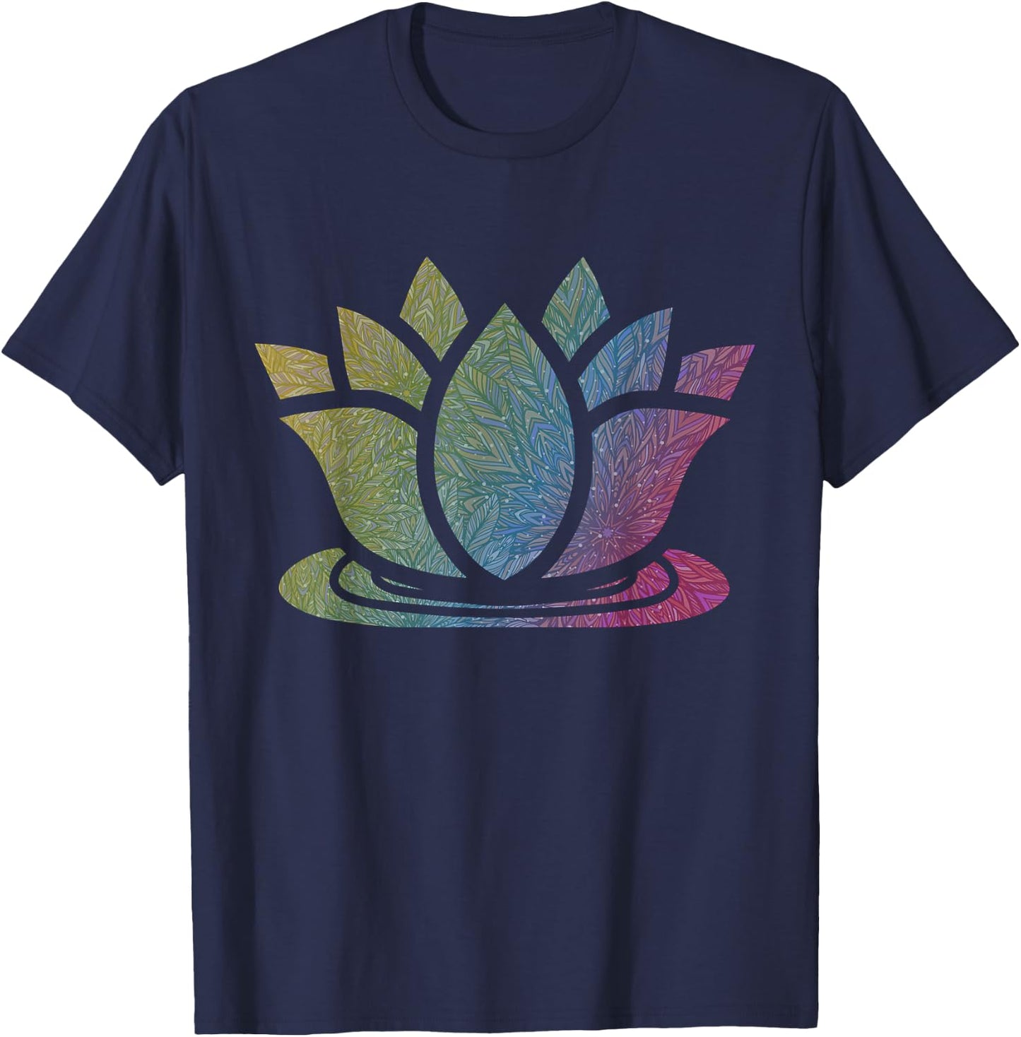 Lotus Flower Yoga Meditation Namaste Cute Gift T-Shirt - T-Shirt | Navy