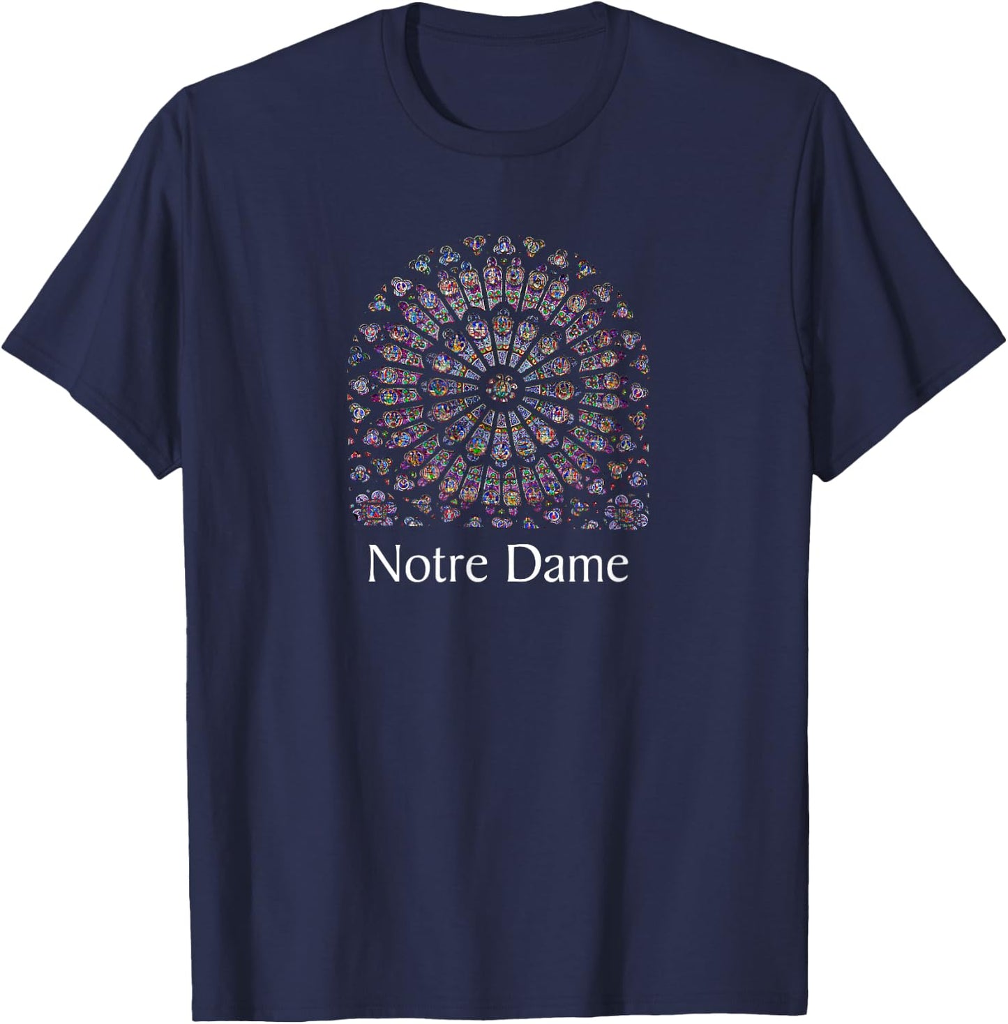 Notre Dame Rose Window T-Shirt - T-Shirt | Navy