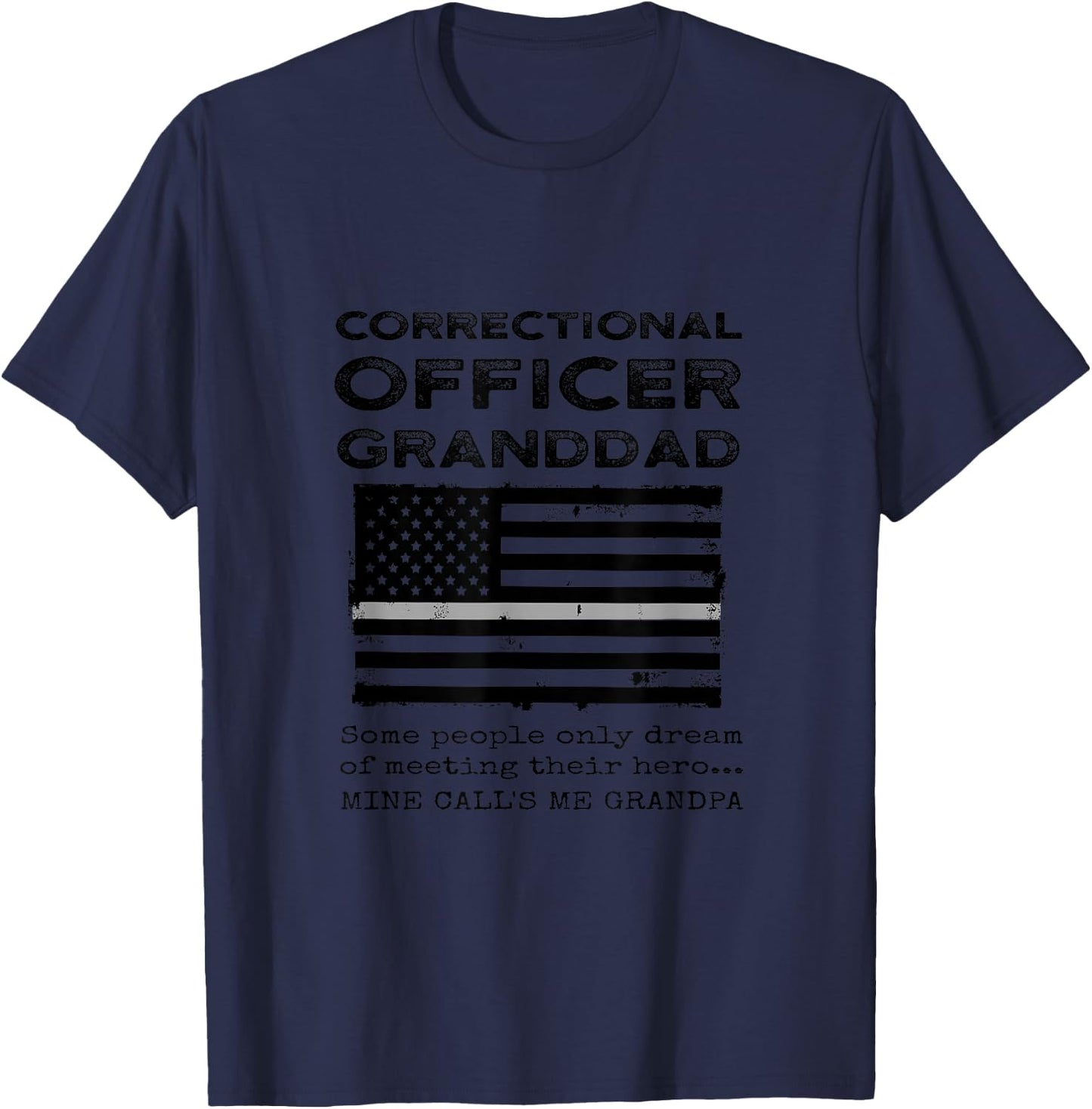 Proud Correctional Officer Grandpa Grandson Granddaughter T-Shirt - T-Shirt | Navy