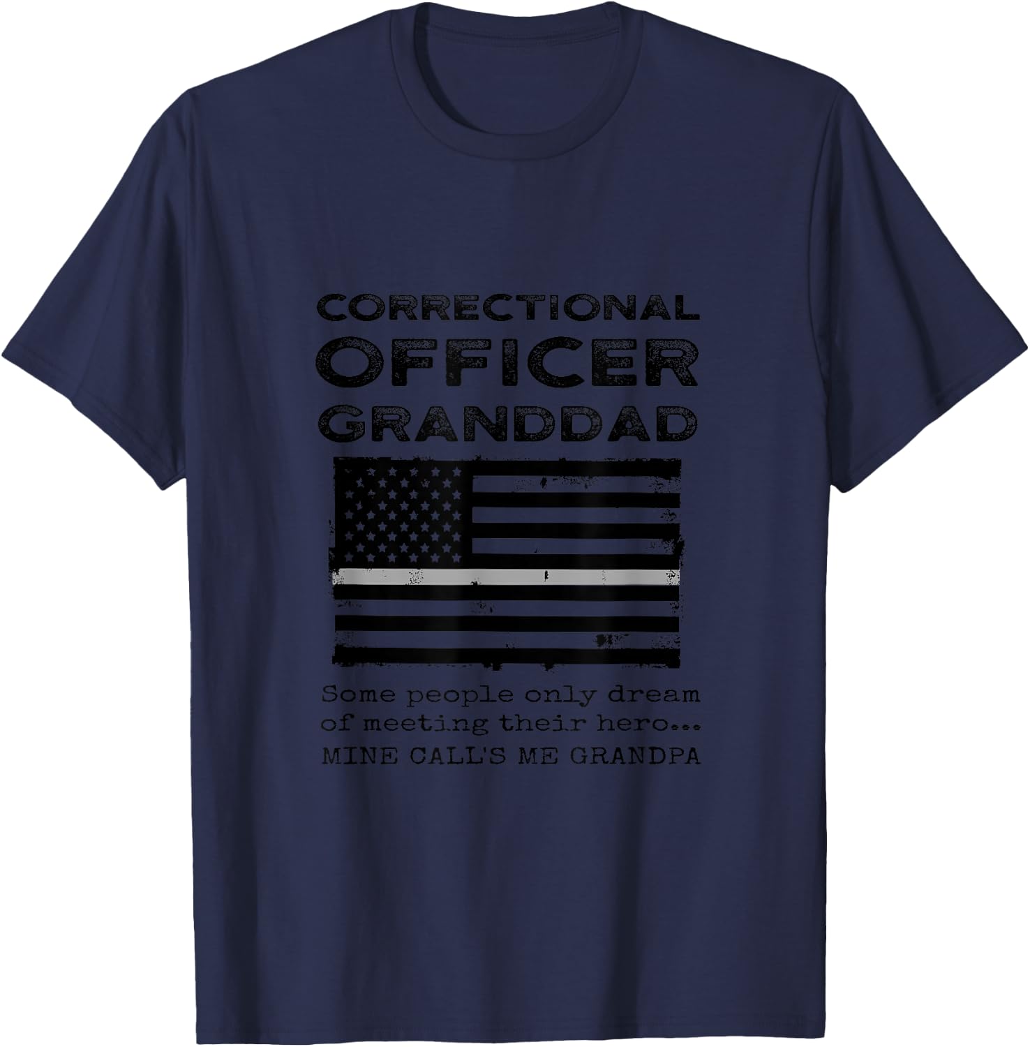 Proud Correctional Officer Grandpa Grandson Granddaughter T-Shirt - T-Shirt | Navy