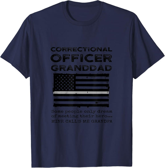 Proud Correctional Officer Grandpa Grandson Granddaughter T-Shirt - T-Shirt | Navy