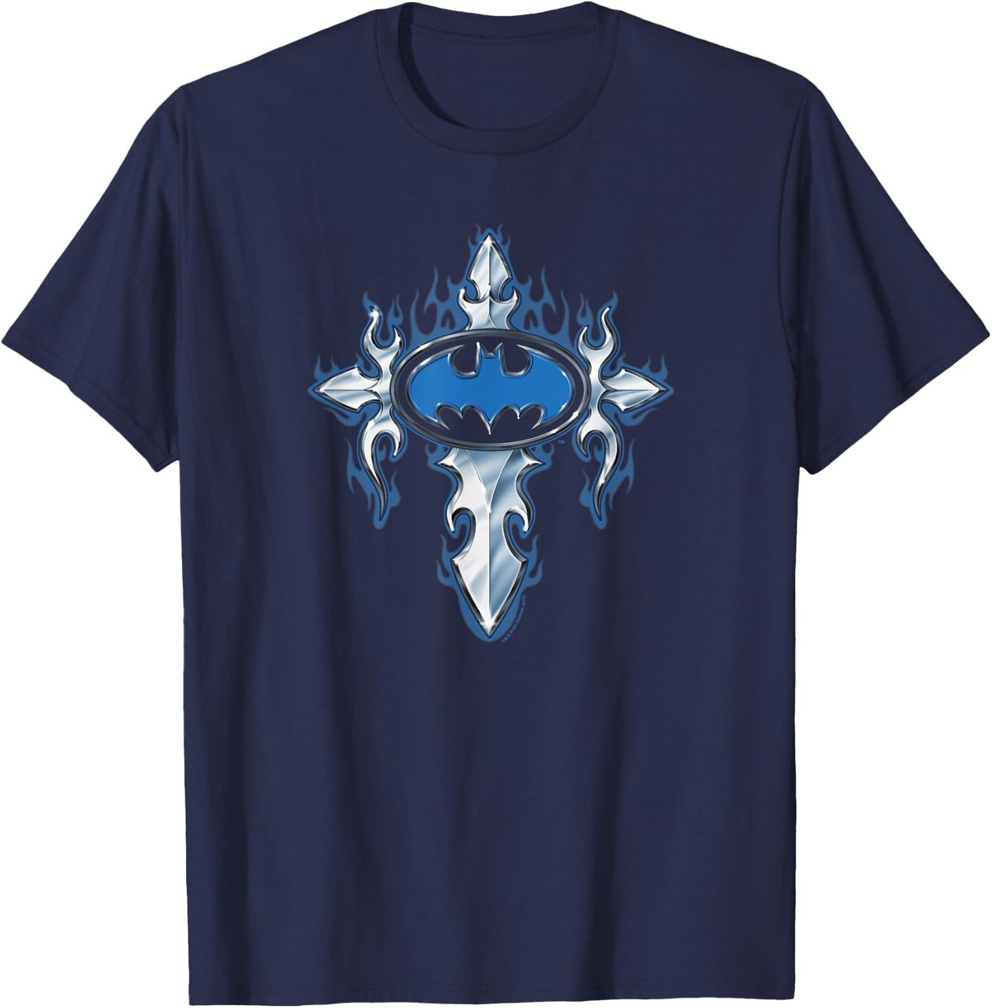Batman Gothic Steel Logo T Shirt T-Shirt - T-Shirt | Navy