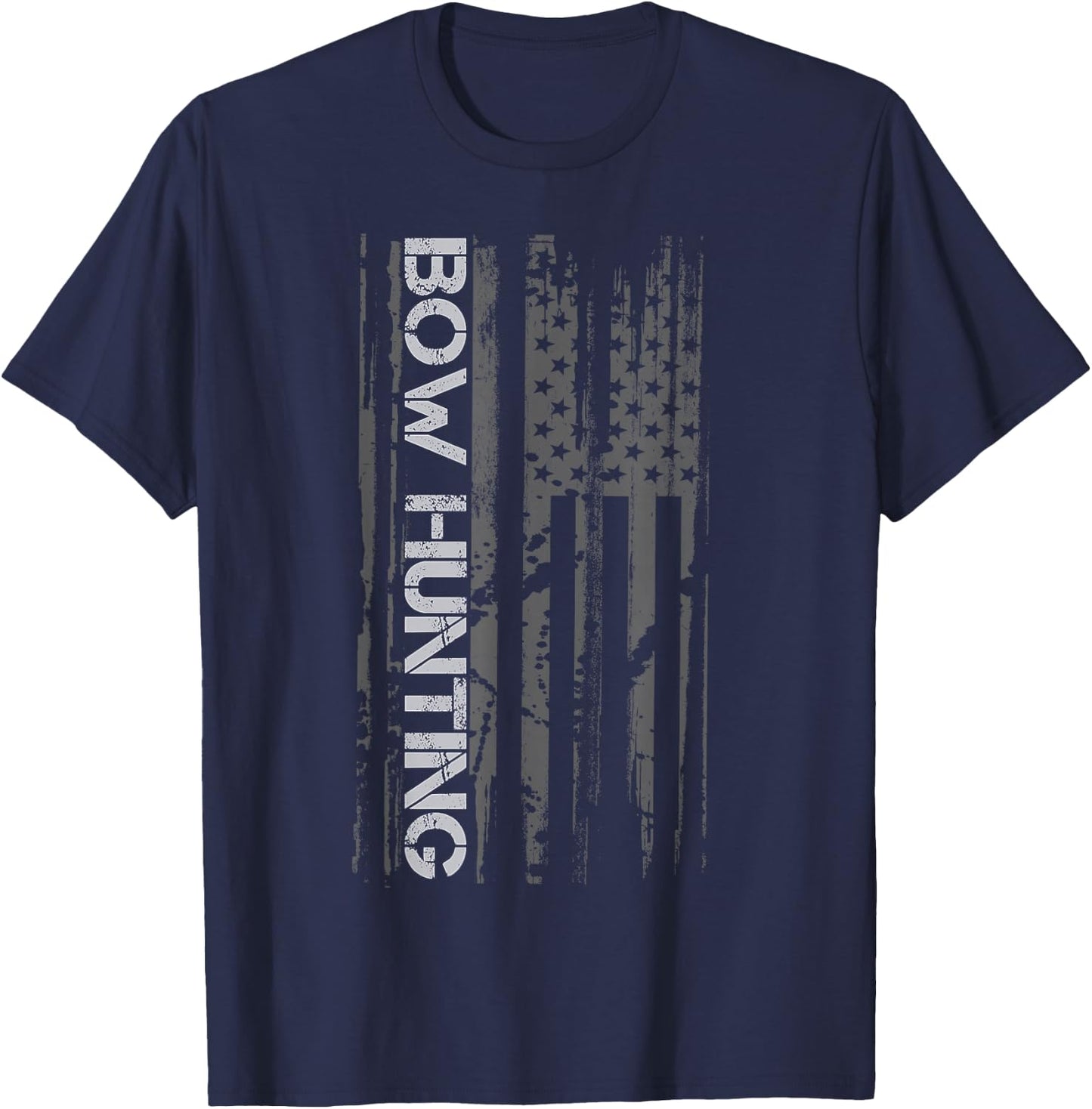 Bow Hunting American Flag Crossbow Deer Hunter Kids Men T-Shirt - T-Shirt | Navy
