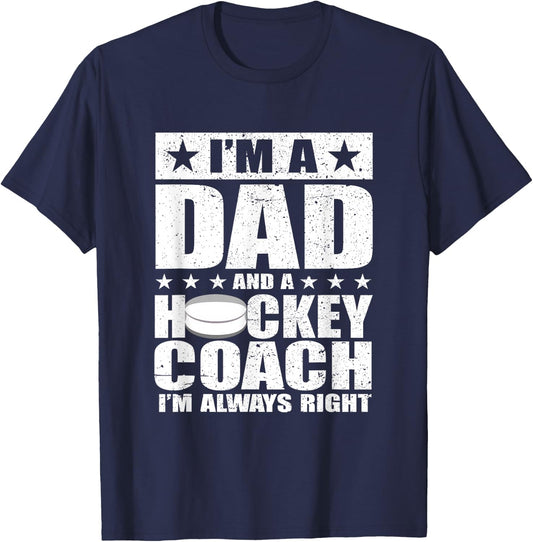 Dad Hockey Coach Fathers Day Shirts Gift from Daughter Son T-Shirt - T-Shirt | Navy