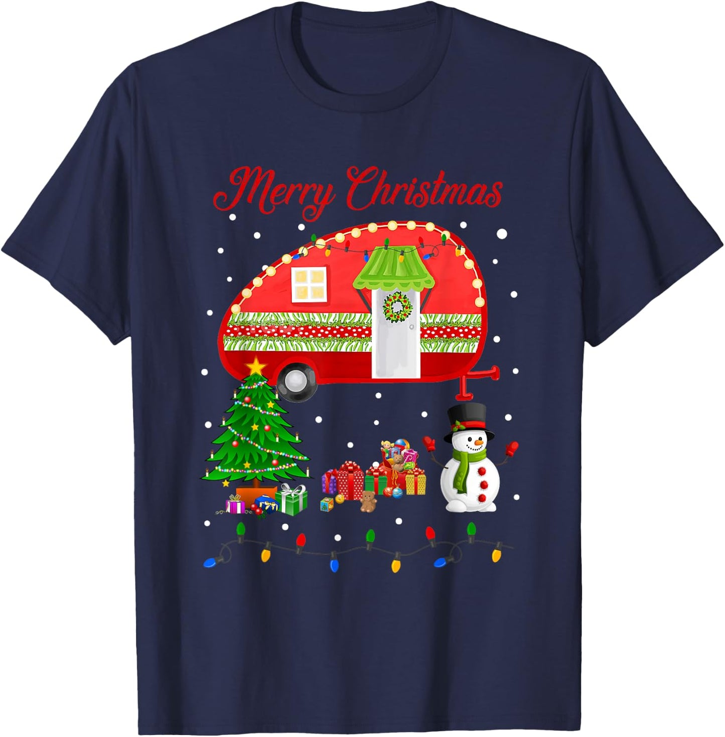 Camping Christmas Happy Camper Xmas Camp Gifts Women T-Shirt - T-Shirt | Navy