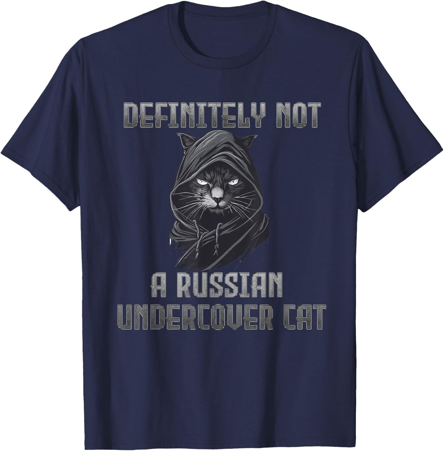 Definitely Not A Russian Undercover Cat Men Women T-Shirt - T-Shirt | Navy