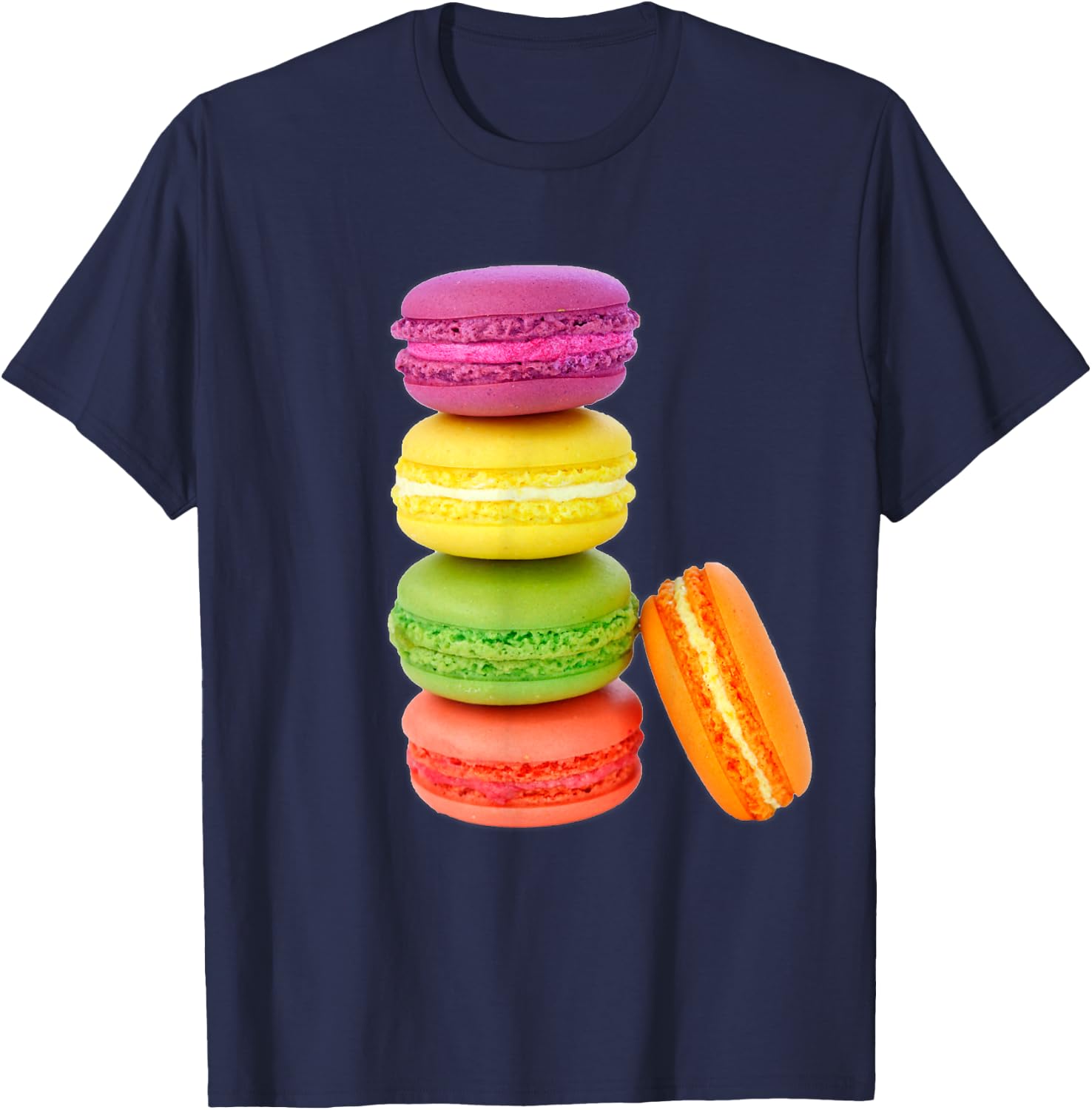 I Love Macaroons Macarons Candy Cupcake Sweets Cake Team T-Shirt - T-Shirt | Navy