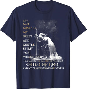 Knight Templar I Am A Child Of God A Warrior Of Christ Shirt T-Shirt - T-Shirt | Navy