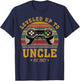 Promoted to Uncle EST. 2027 Leveled Up to Daddy & Dad T-Shirt - T-Shirt | Navy