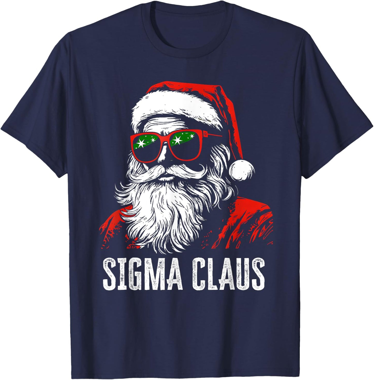Sigma Claus Santa Funny Christmas Rizz Male The Rizzler Meme T-Shirt - T-Shirt | Navy