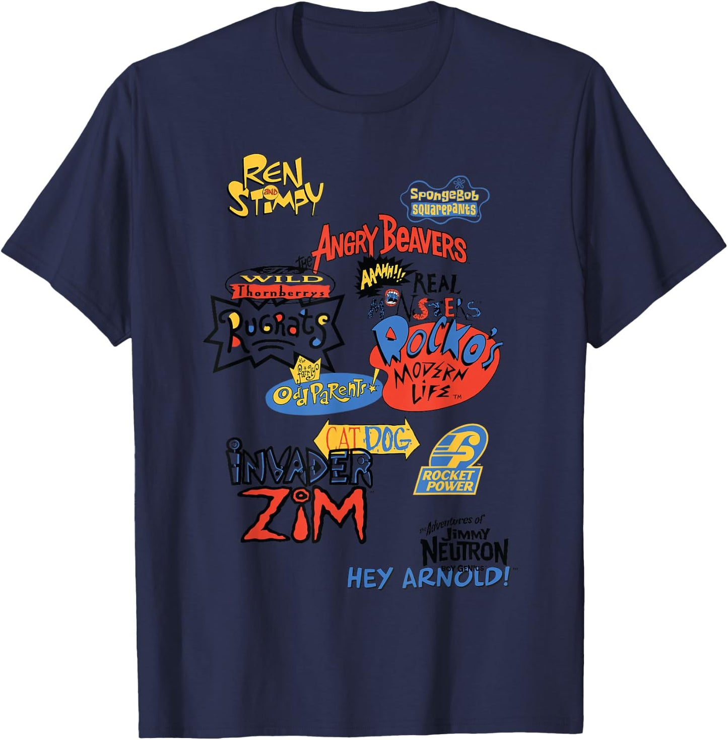 Classic Nickelodeon Tv Show Logos T-Shirt - T-Shirt | Navy