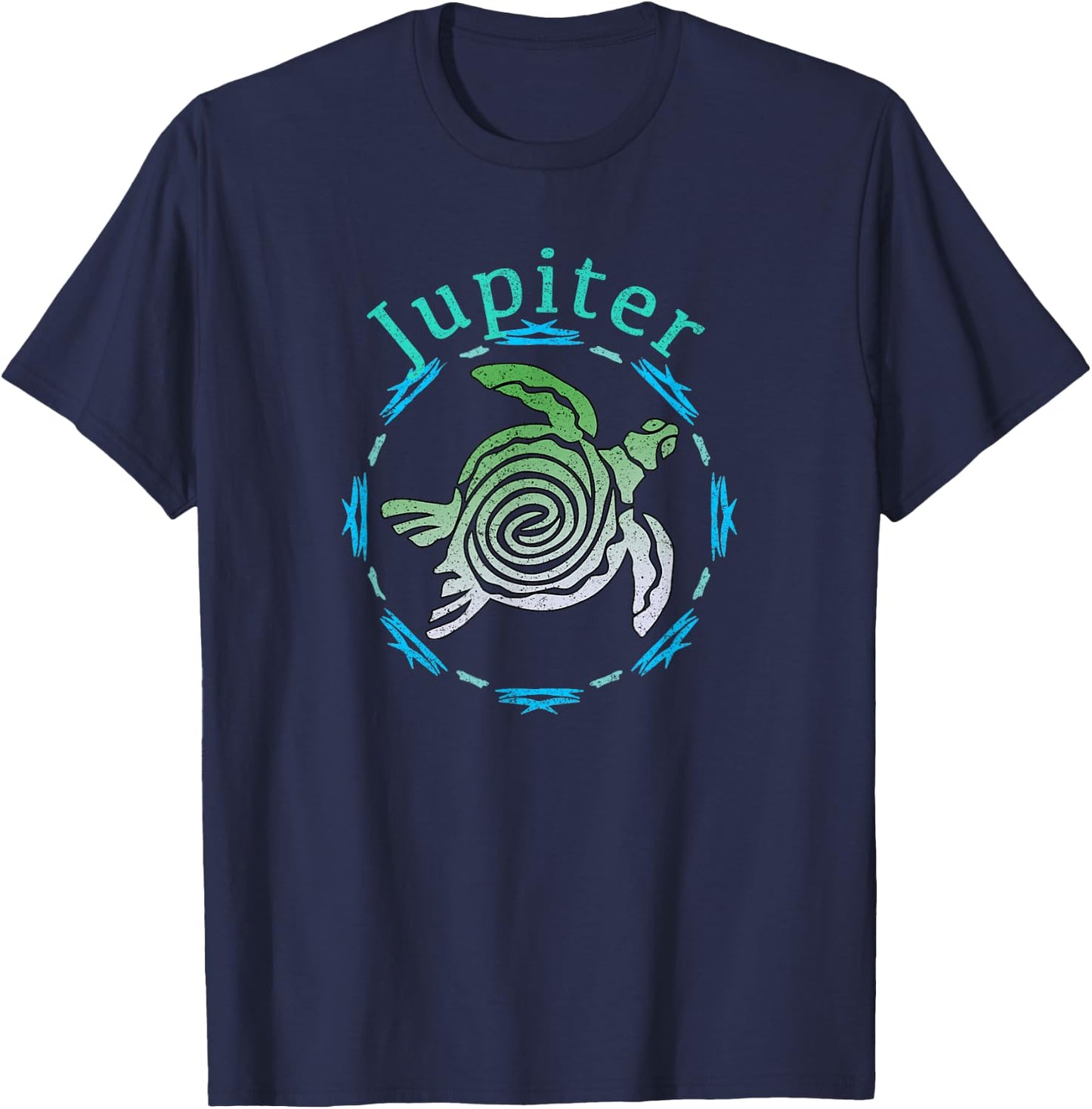 Jupiter Vintage Tribal Turtle Gift T-Shirt - T-Shirt | Navy