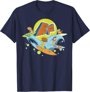 Rocket Power Surfing Group Shot Logo T-Shirt - T-Shirt | Navy